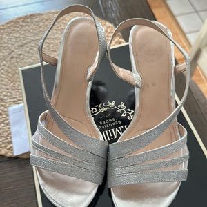 Silver glitter formal heels